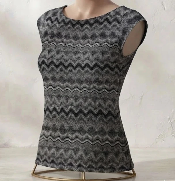 Haut sans manches  noir & argent scintillant – Taille M 38 – Excellent état